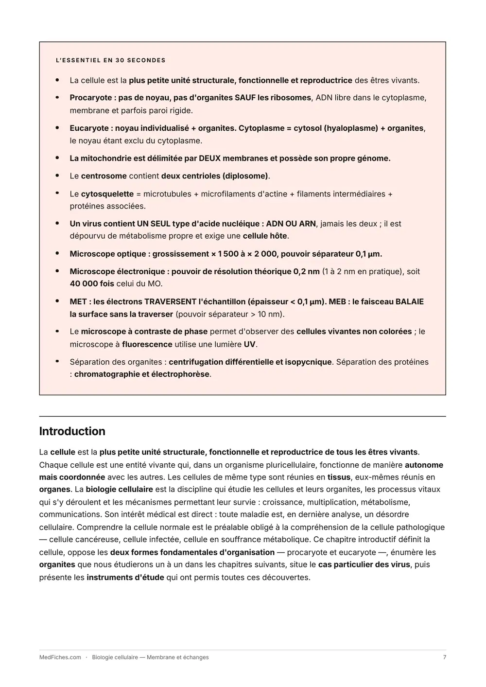 Biologie cellulaire, Membrane et échanges, page 2