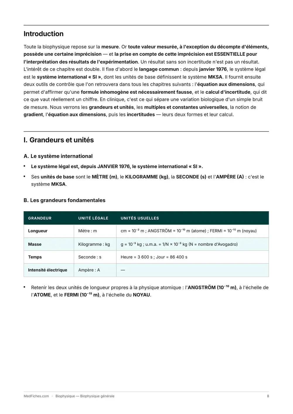 Biophysique, Biophysique générale, page 3