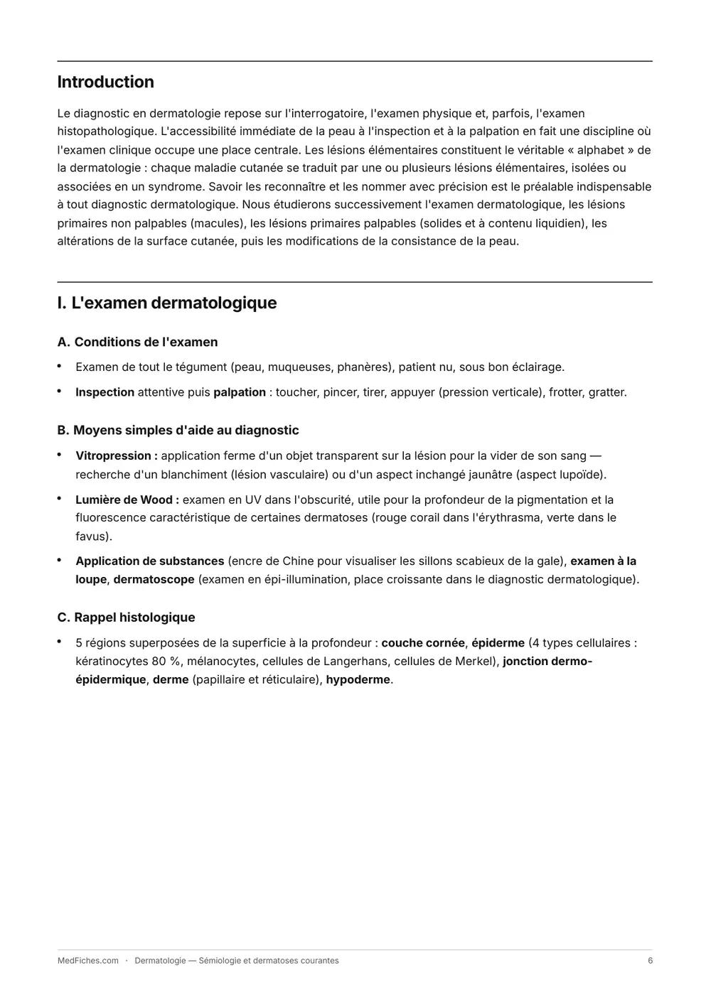 Dermatologie, Sémiologie et dermatoses courantes, page 2