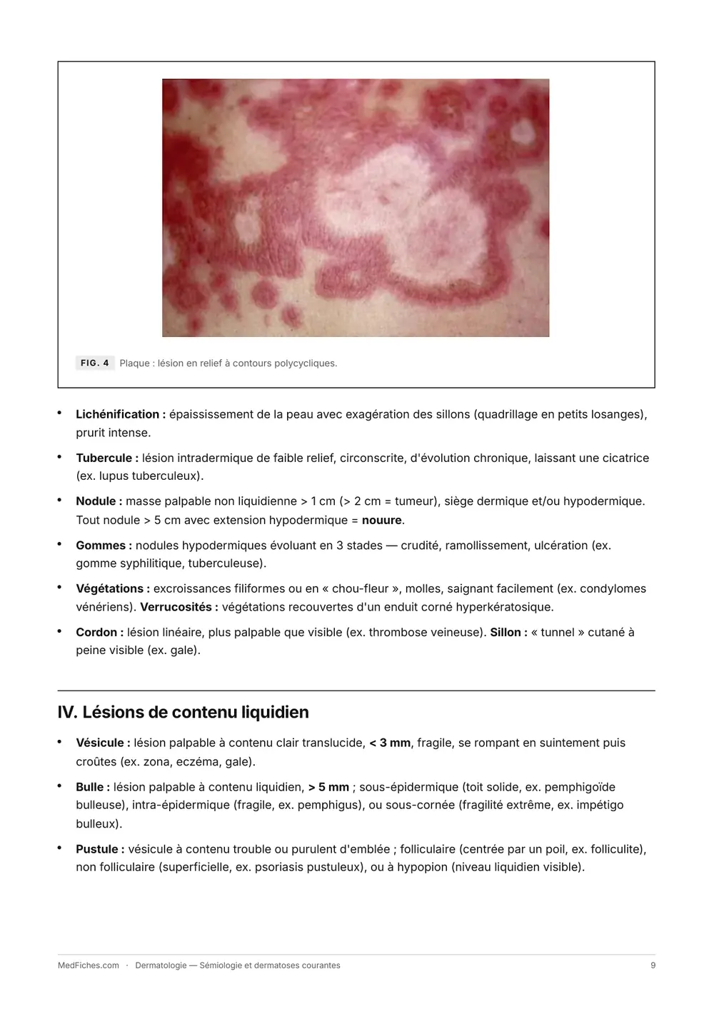Dermatologie, Sémiologie et dermatoses courantes, page 5