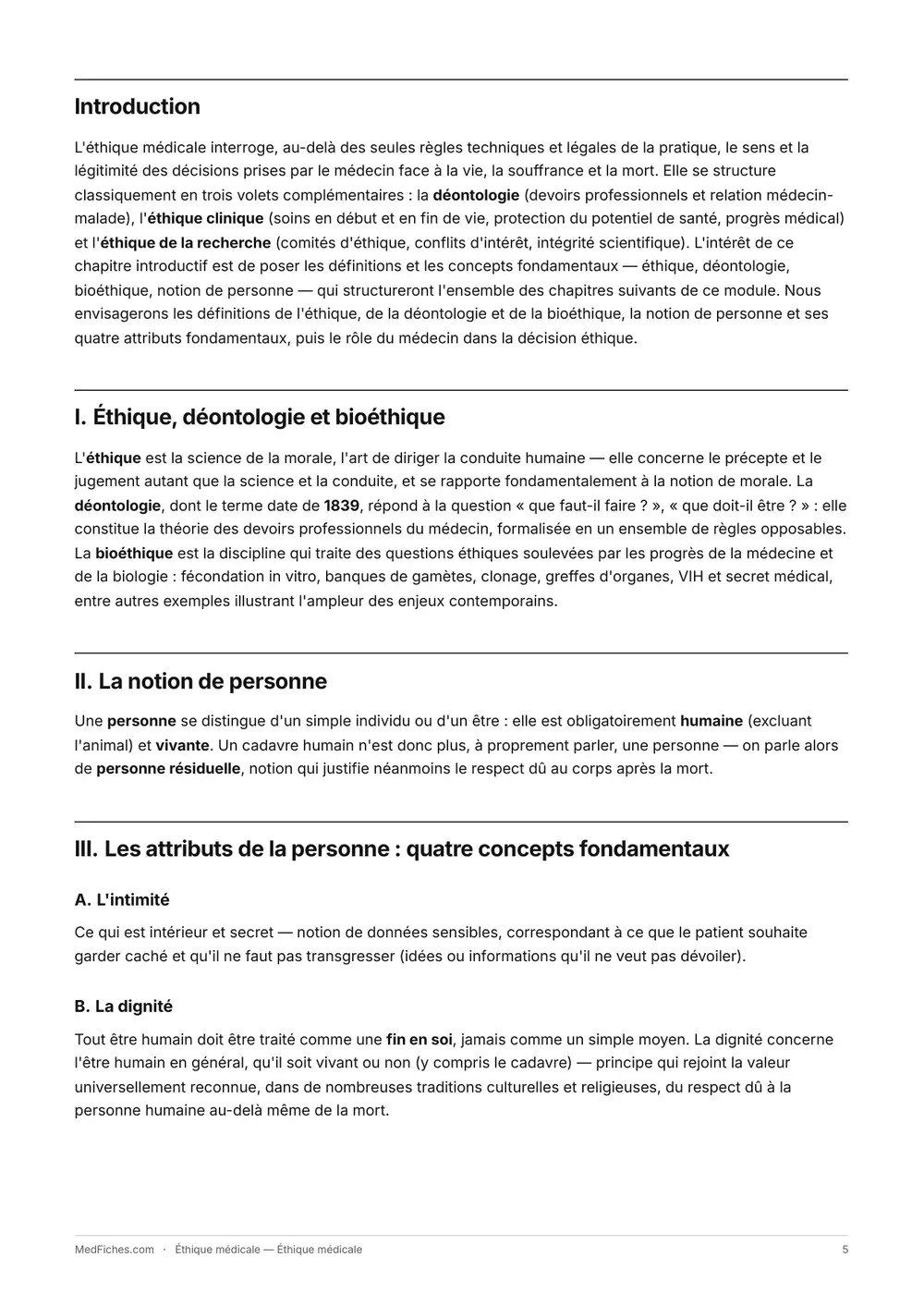 Éthique médicale, Début du manuel, page 2