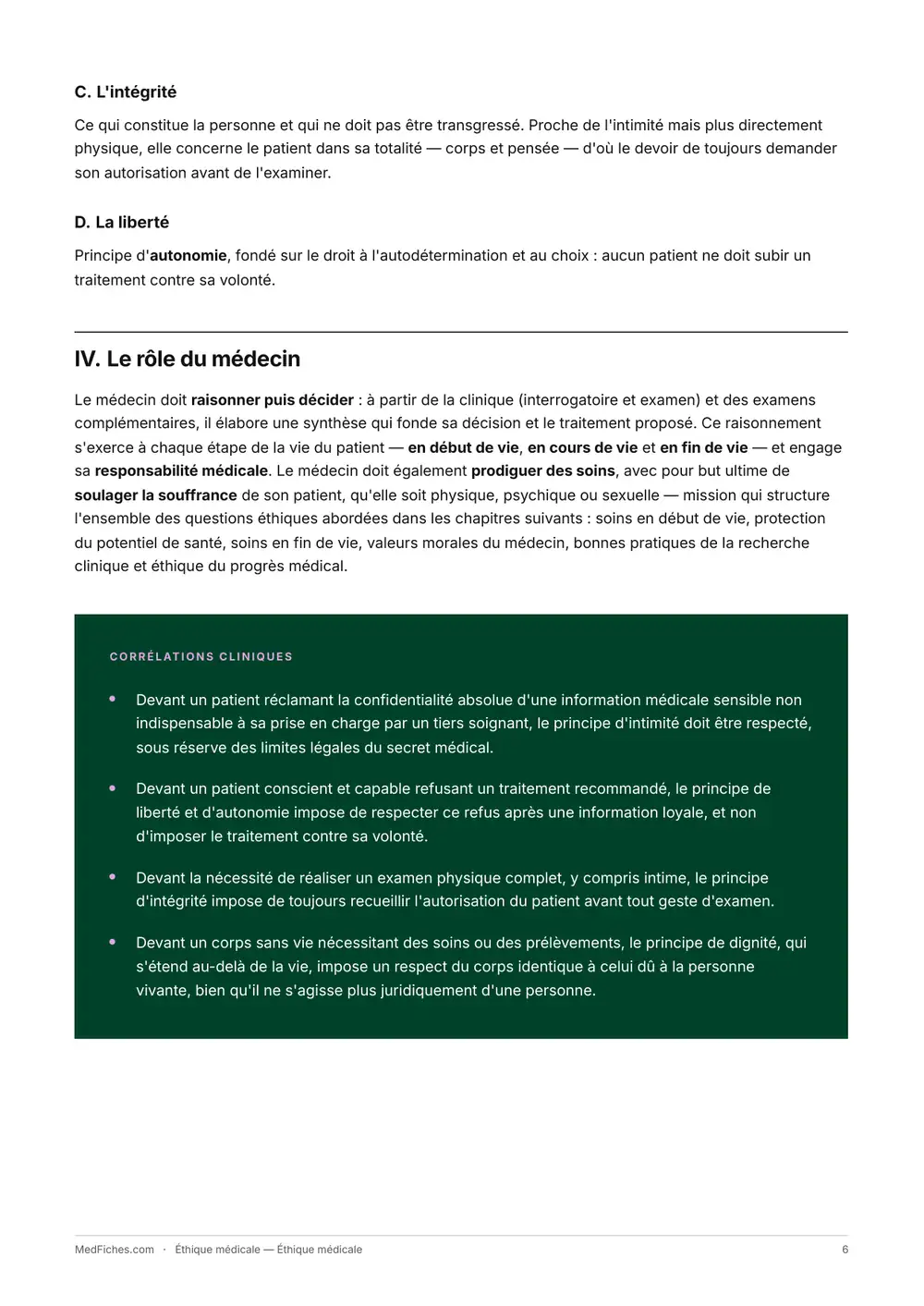 Éthique médicale, Début du manuel, page 3