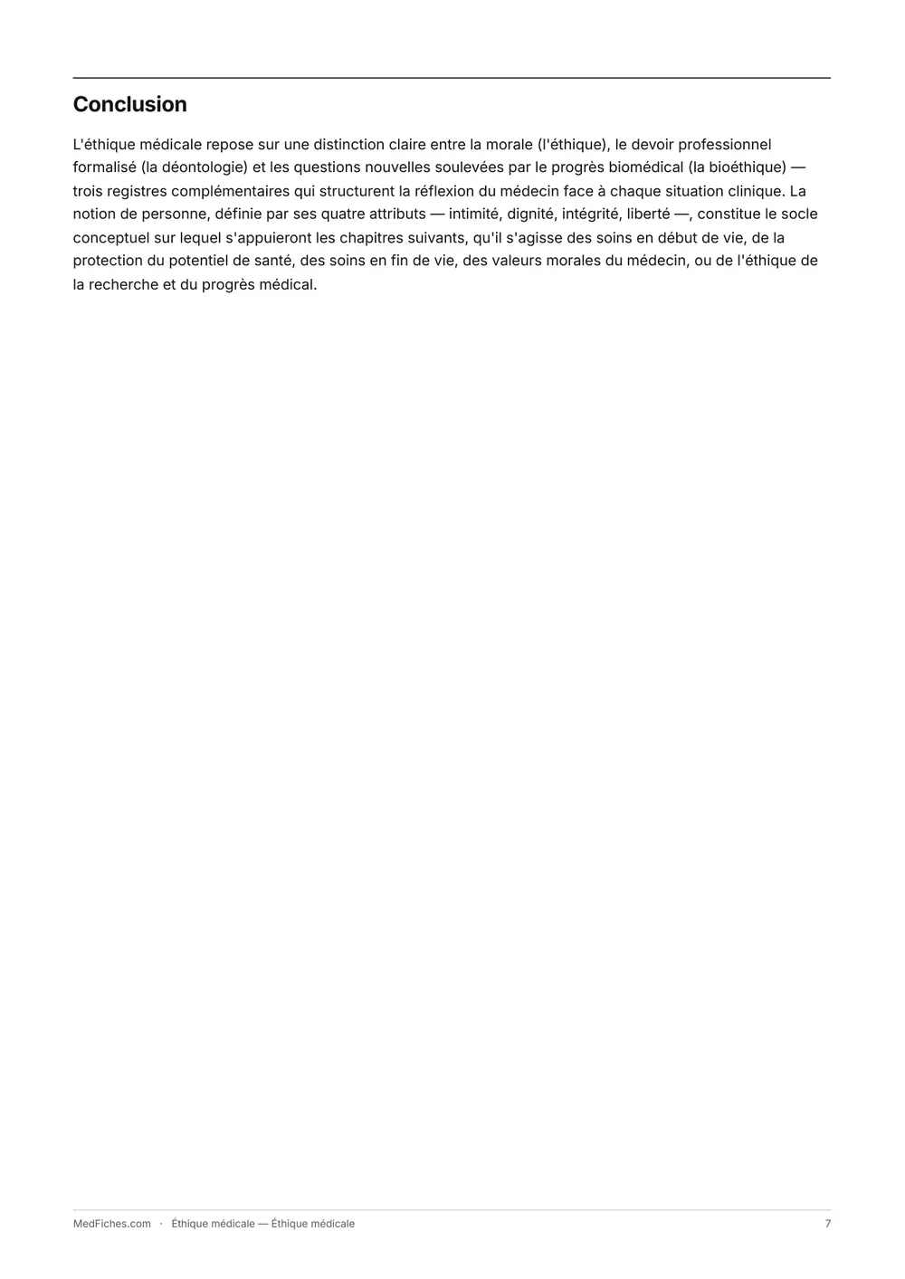 Éthique médicale, Début du manuel, page 4