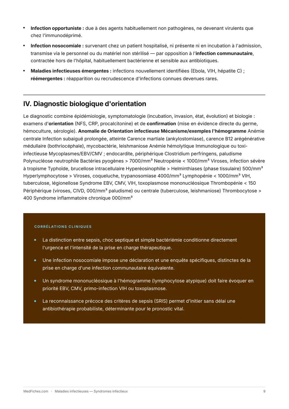 Maladies infectieuses, Syndromes infectieux, page 4