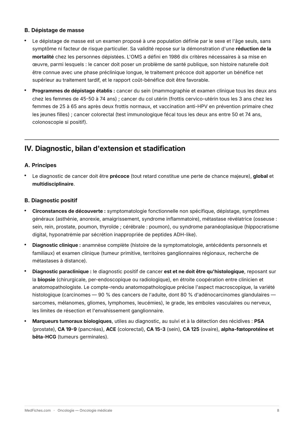 Oncologie, Début du manuel, page 5