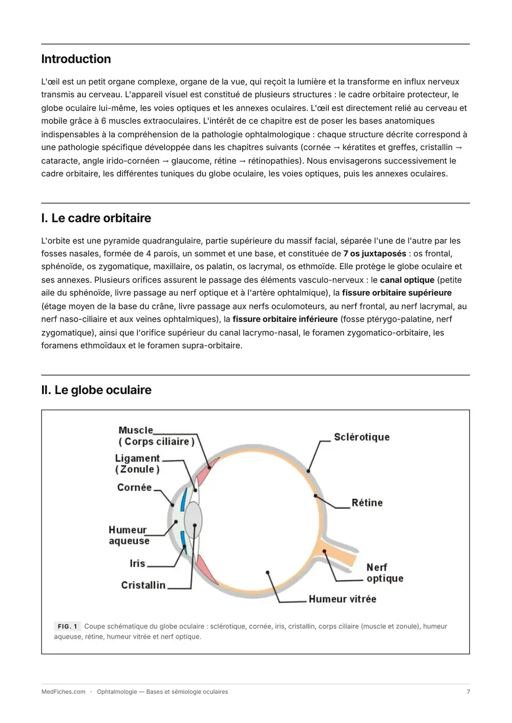 Ophtalmologie, Bases et sémiologie oculaires, page 2
