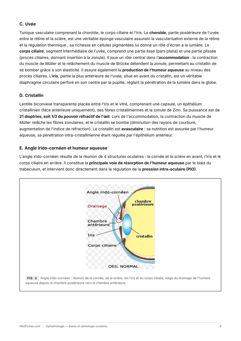 Ophtalmologie, Bases et sémiologie oculaires, page 4