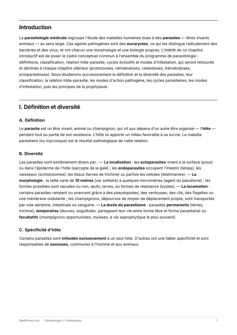 Parasitologie, Protozooses, page 2
