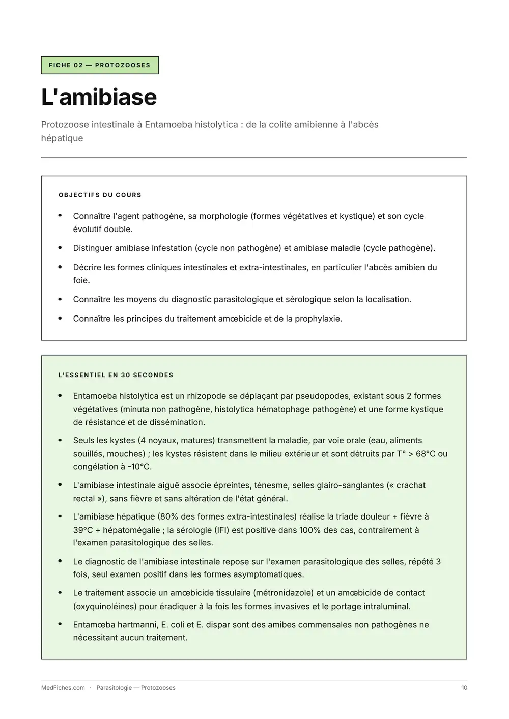 Parasitologie, Protozooses, page 5