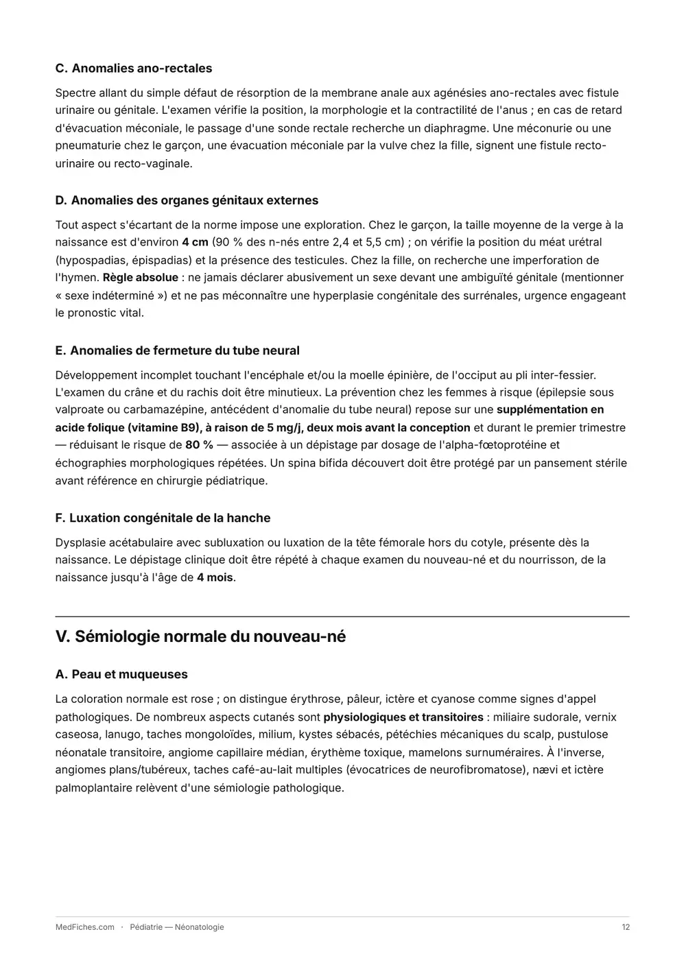Pédiatrie, Néonatologie, page 5