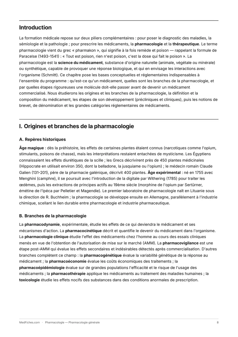 Pharmacologie, Pharmacologie générale, page 2
