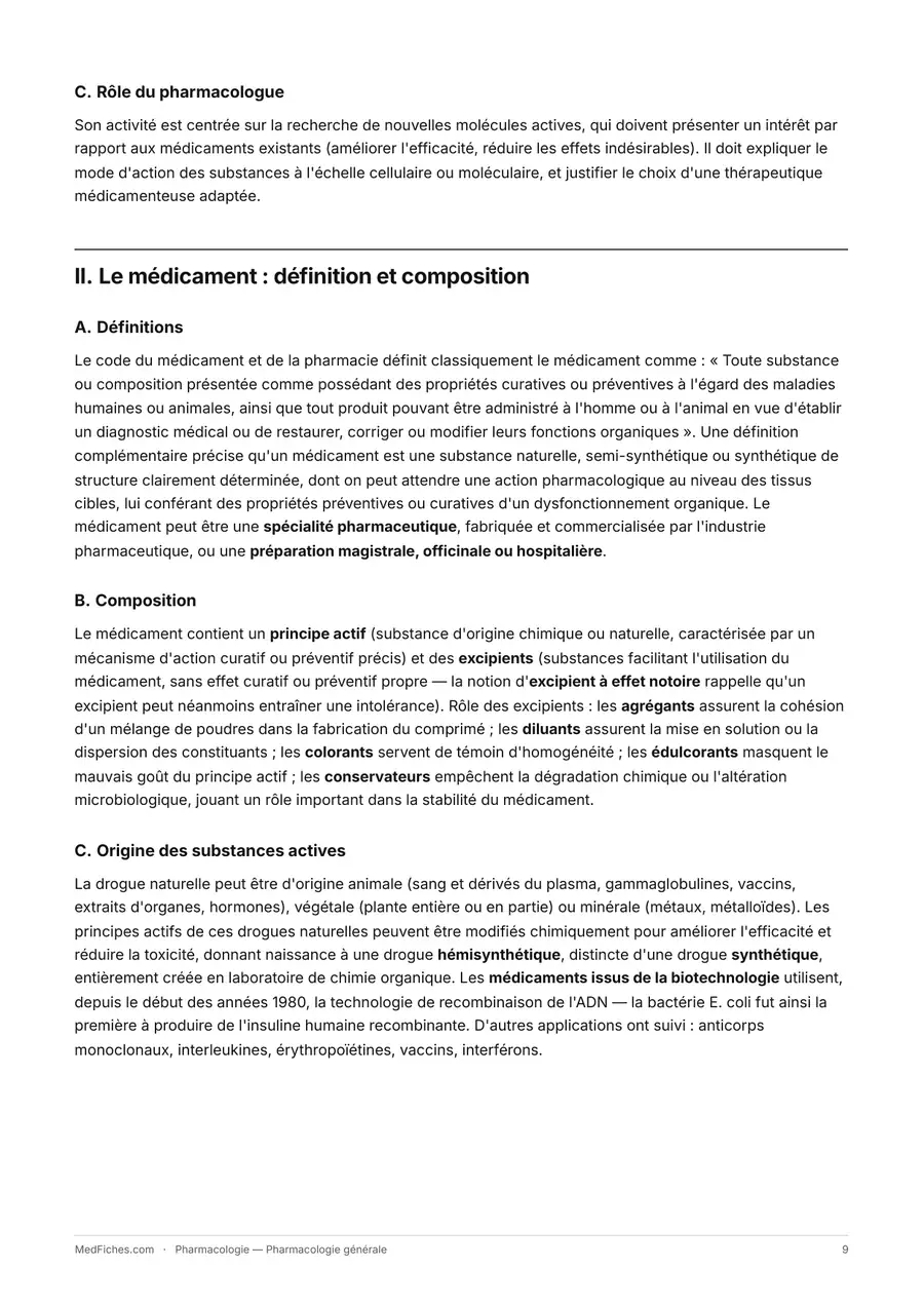 Pharmacologie, Pharmacologie générale, page 3