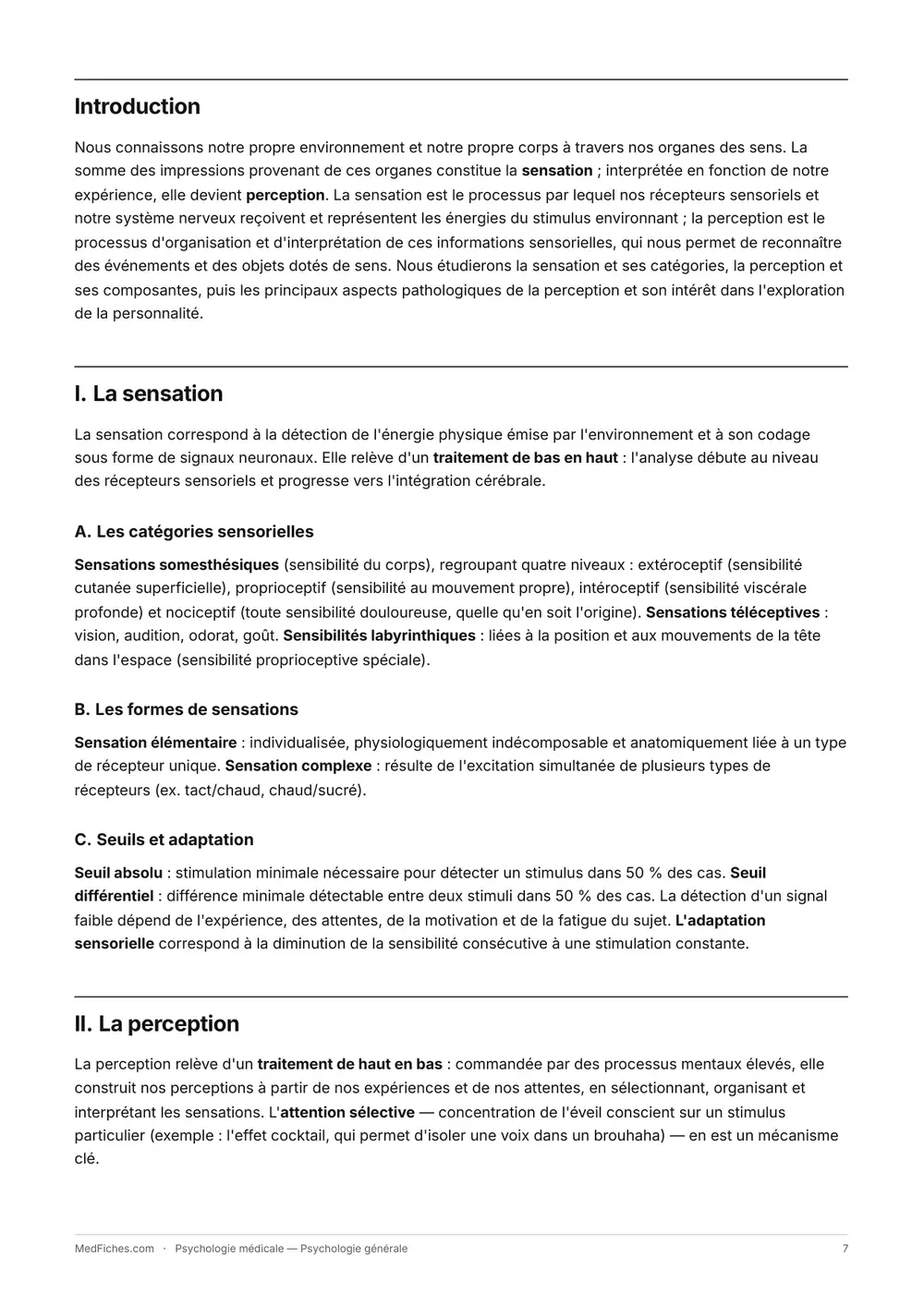 Psychologie médicale, Psychologie générale, page 2