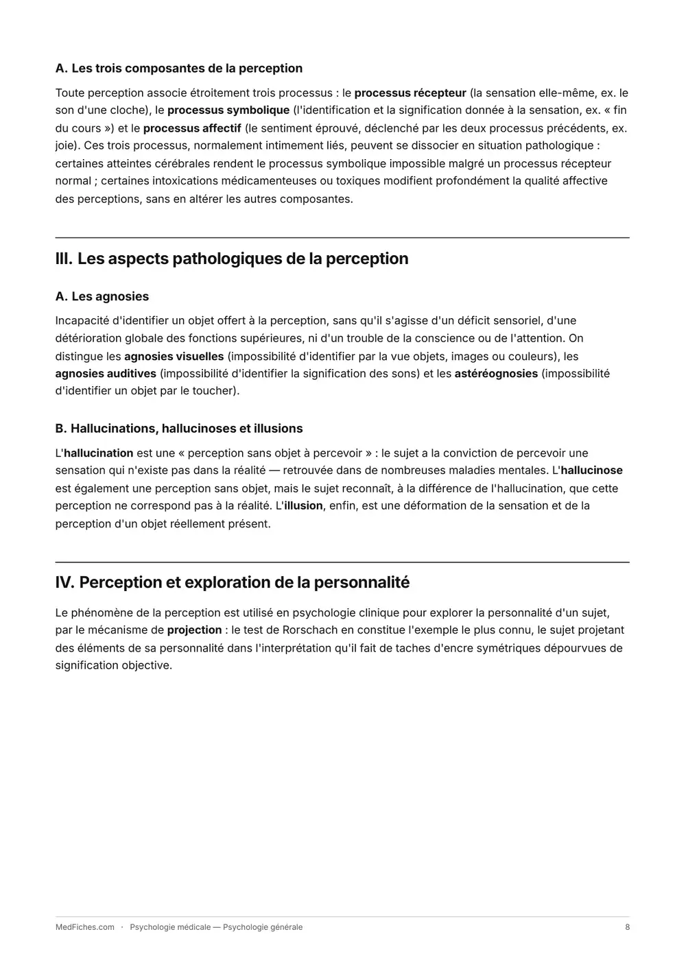 Psychologie médicale, Psychologie générale, page 3