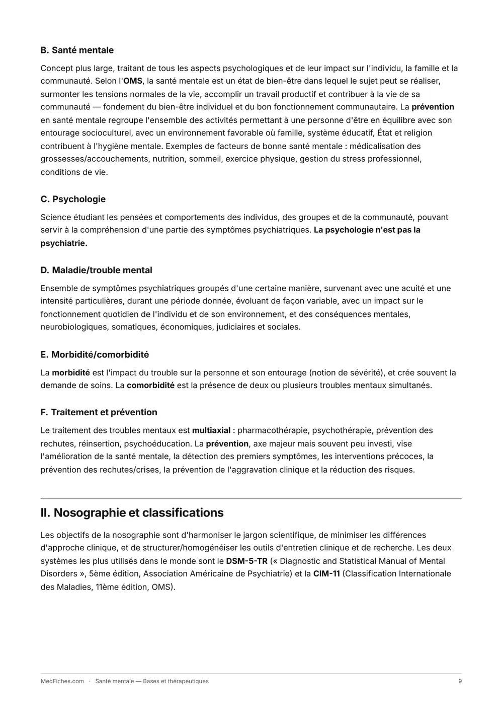 Santé mentale, Bases et thérapeutiques, page 3