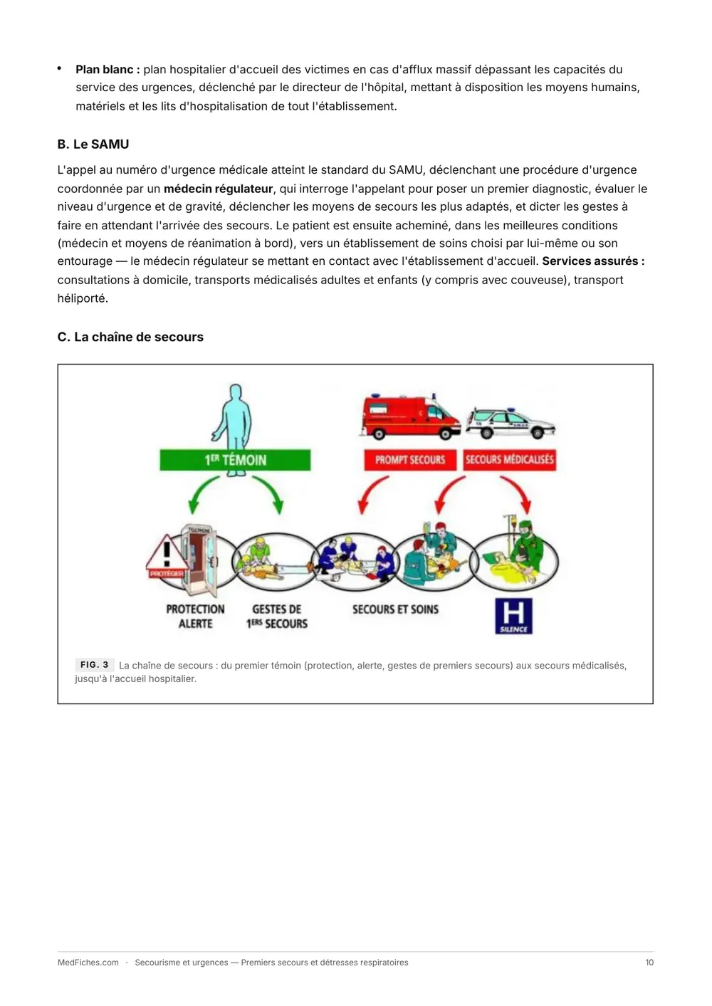 Secourisme et urgences, Premiers secours et détresses respiratoires, page 5