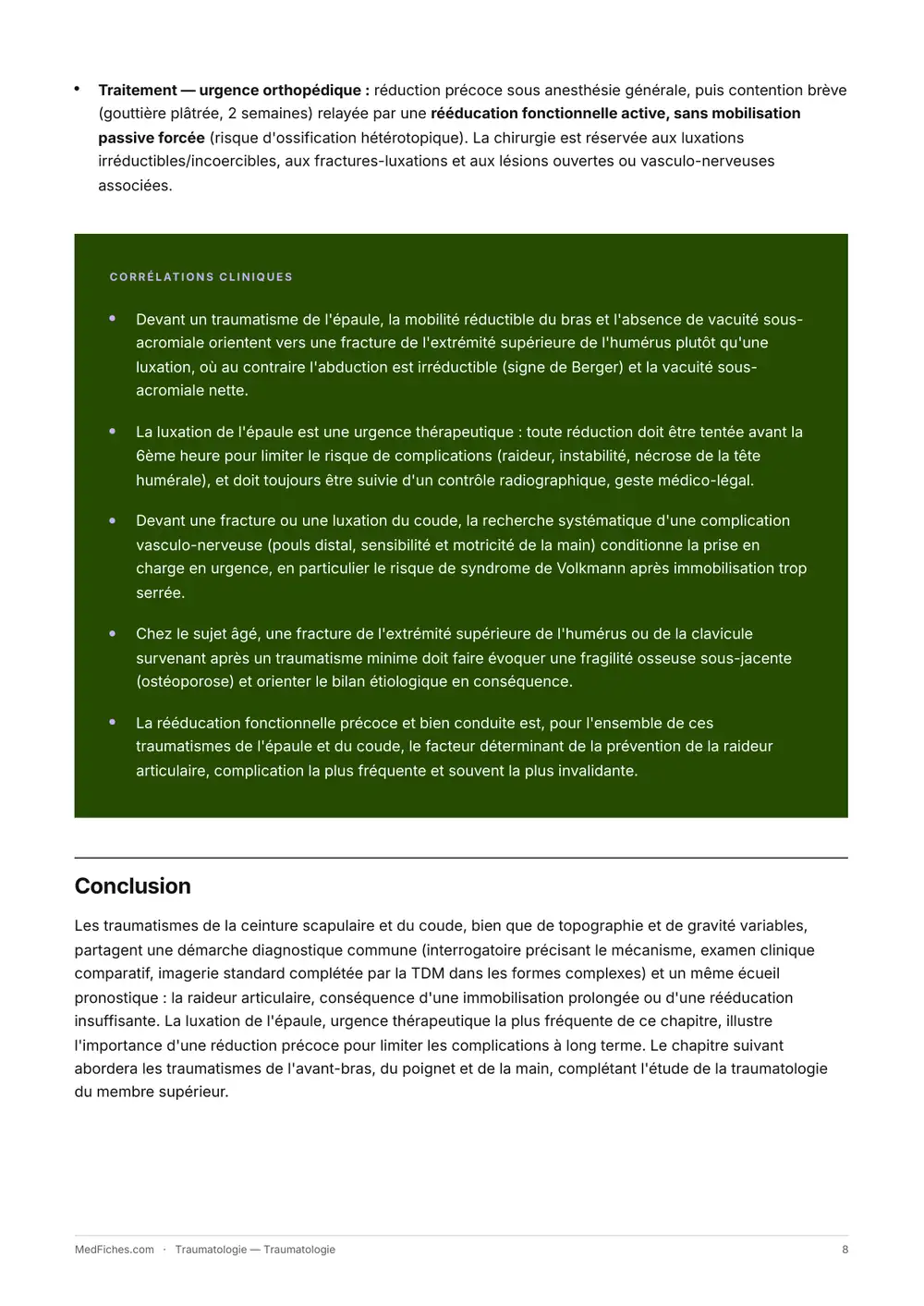 Traumatologie, Début du manuel, page 5